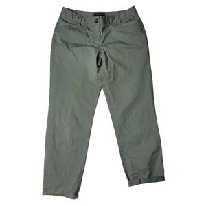 White House Black Market Women's Utility Crop Leg Pants Button Fly Zip Size 4